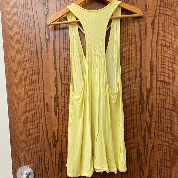 We the‎ Free Yellow Criss cross racer back raw edge knit tunic tank - Picture 5 of 6
